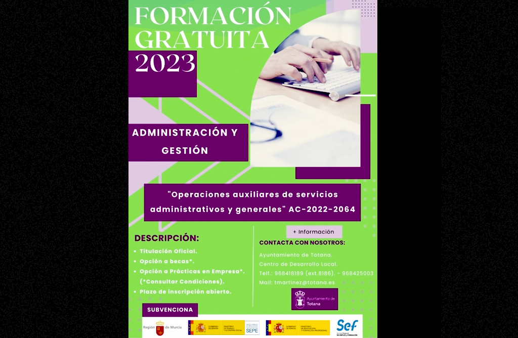 El 11 de abril se inicia un Curso-Certificado de Profesionalidad